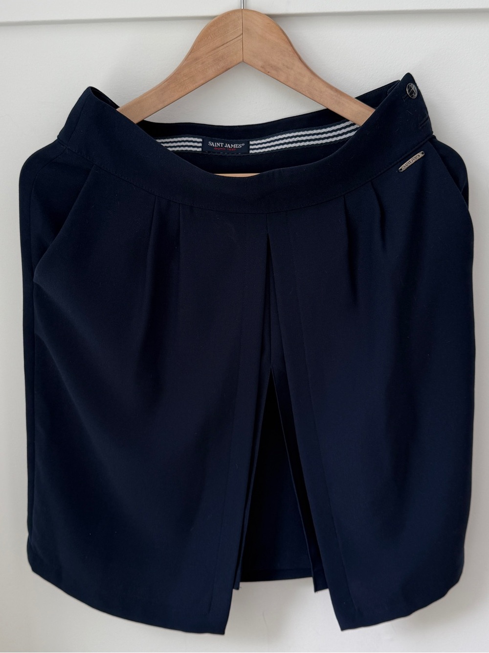 SAINT JAMES Navy Blue Pleated Skirt US 4 FR 36 XXS